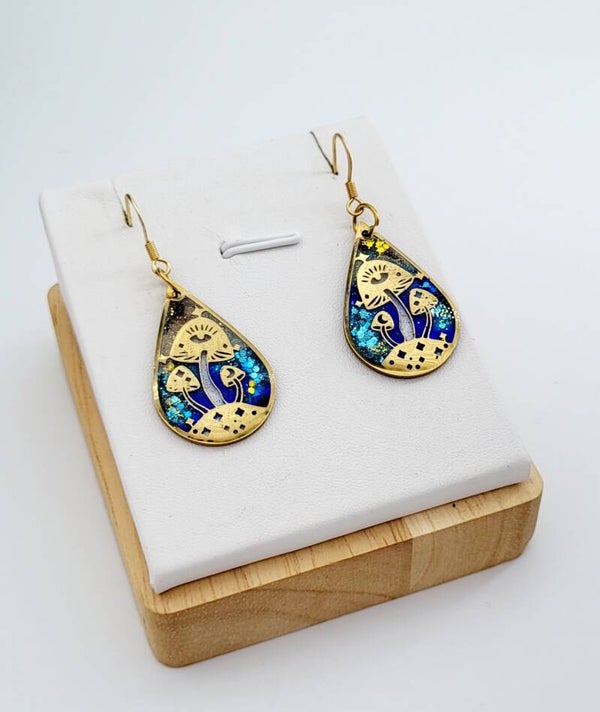 Boucles " Champignons bleus "