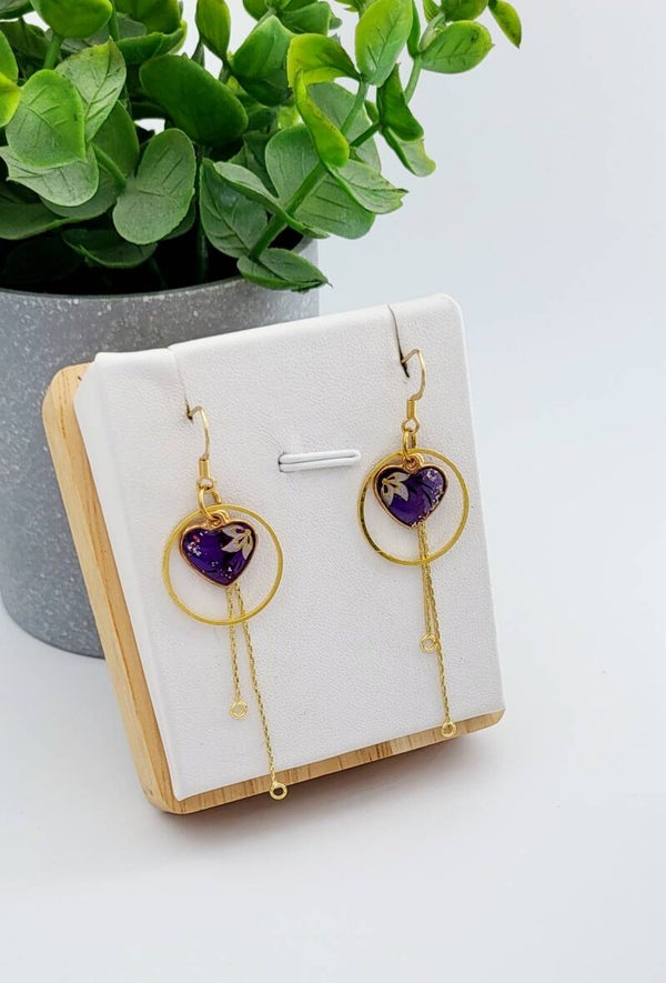 Boucles " Cœurs mauves "