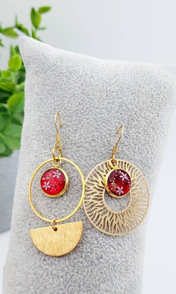 Boucles " Rouges soleil "