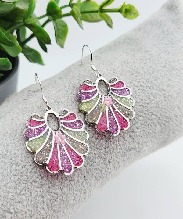 Boucles " Fleuries roses "
