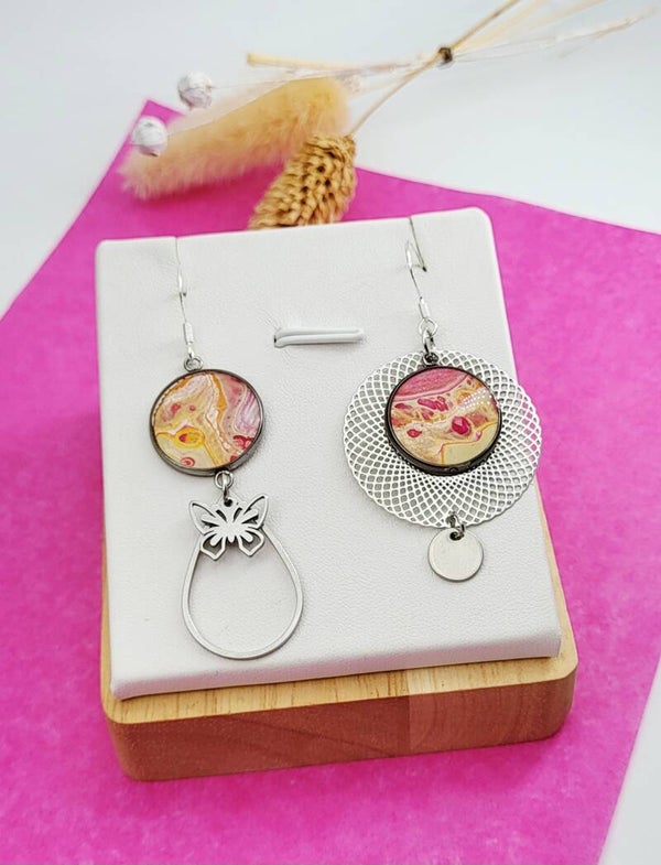 Boucles " Fuschia soleil "