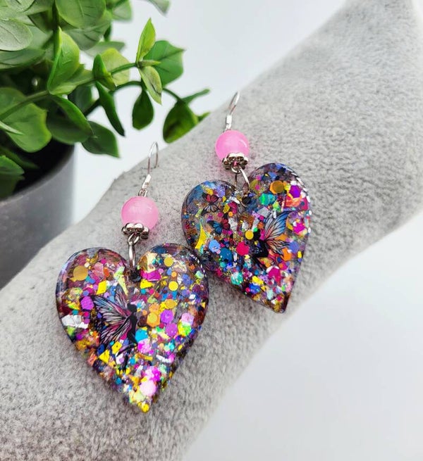 Boucles " Cœur pailletés fées "