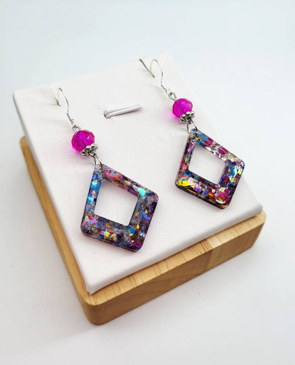 Boucles " Losanges pailletés "