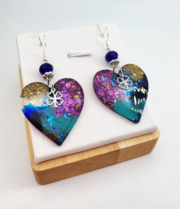 Boucles " Cœurs porte-bonheur"