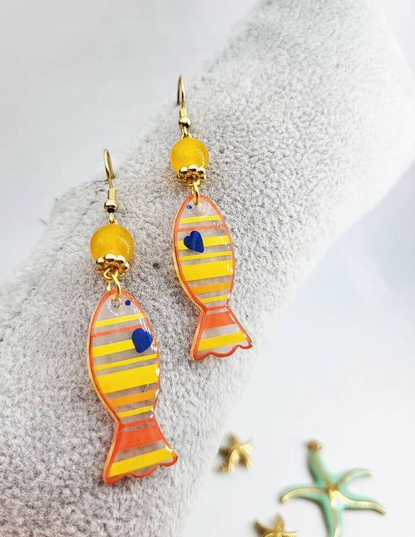 Boucles " Poissons aux couleurs du soleil"