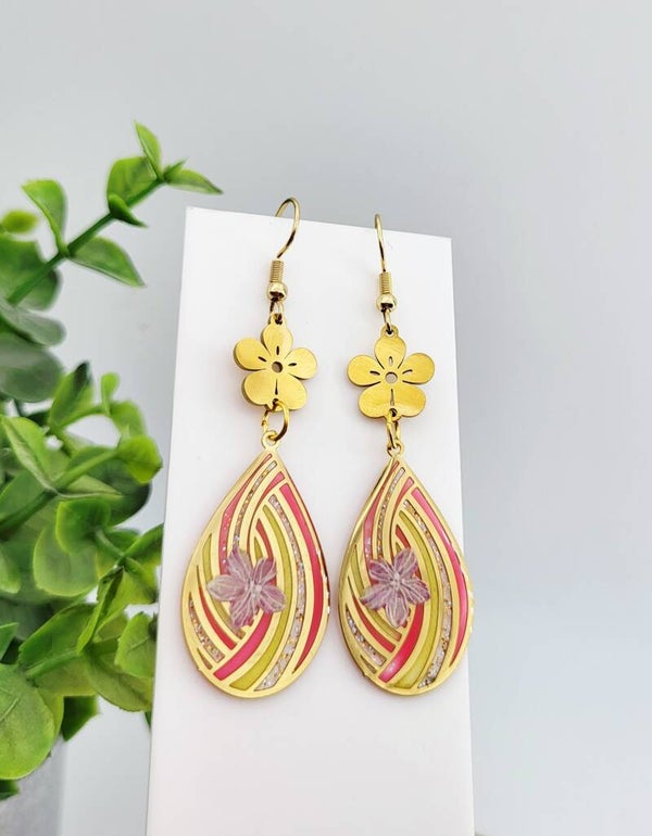 Boucles " Jolies gouttes fleuries"