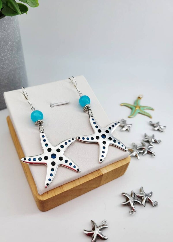 Boucles " Étoiles de mer bleues "