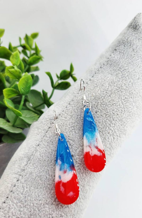 Boucles " Fines longues bleu blanc rouge"