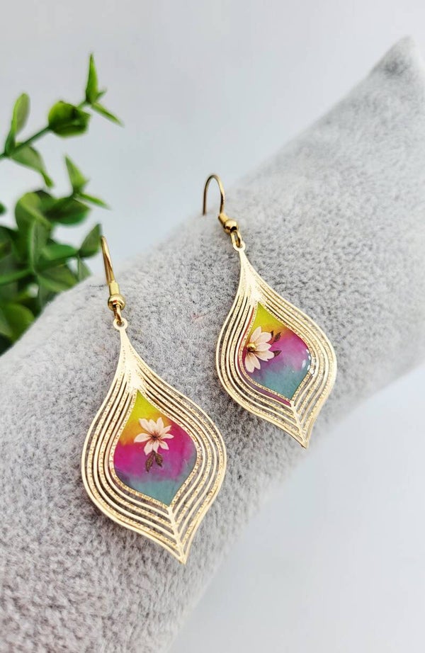 Boucles " Gouttes fleuries élégantes "