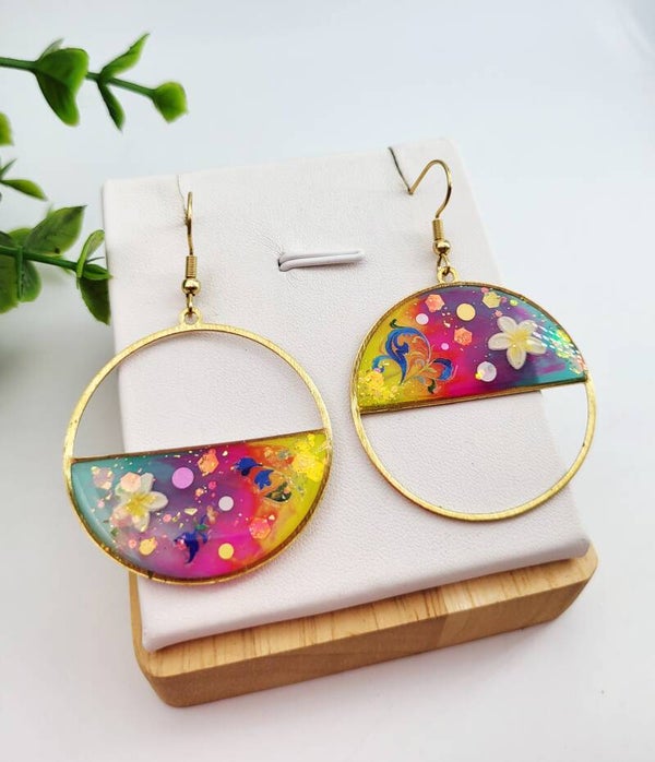 Boucles " Créoles fleuries peps"