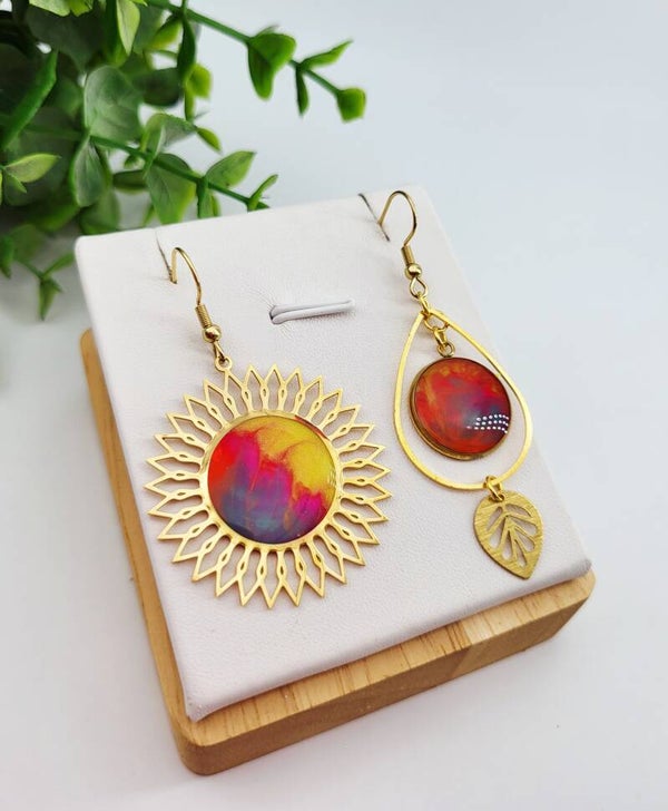 Boucles " Soleil multicolore "