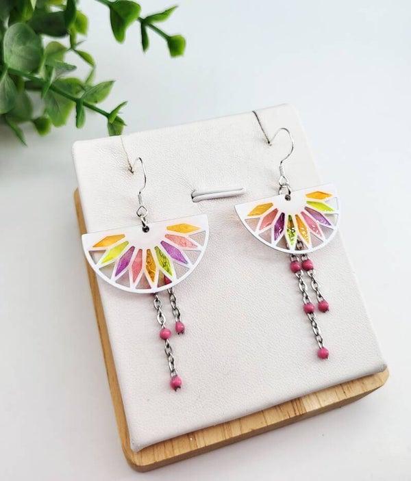 Boucles " Blanches ultra colorées "