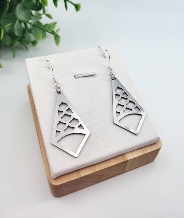 Boucles " Hélé'gantes Losanges argentés "