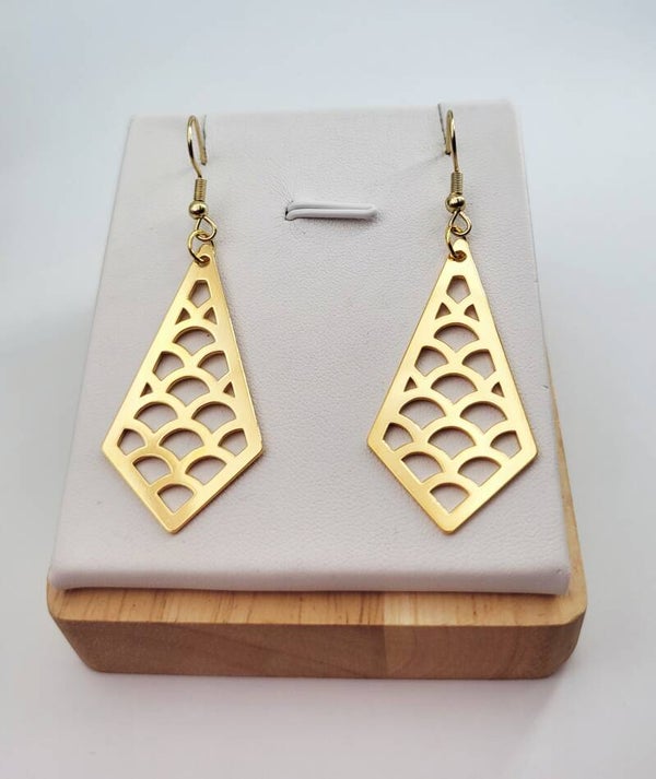 Boucles " Hélé'gantes Losanges dorés "