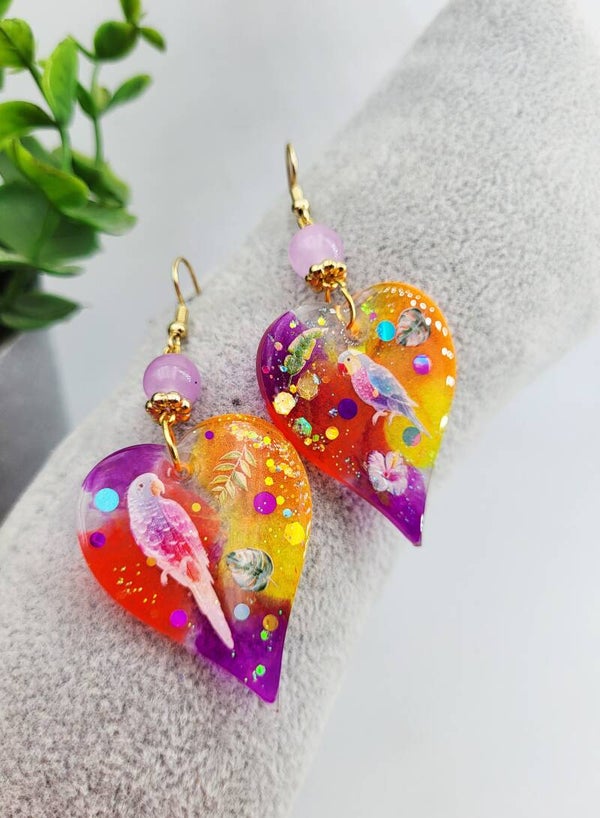 Boucles " Perroquets d'amour "