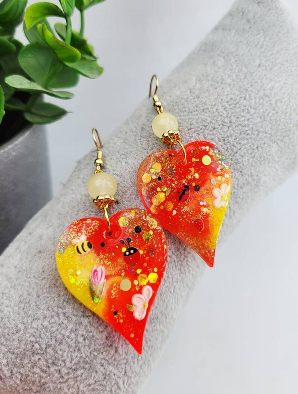 Boucles " Coccinelles d'amour "