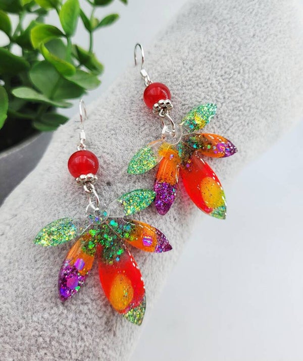 Boucles " Feuilles pailletées "