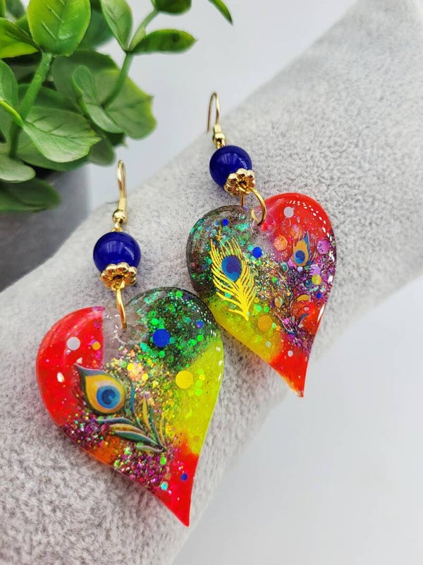 Boucles " Paons d'amour "