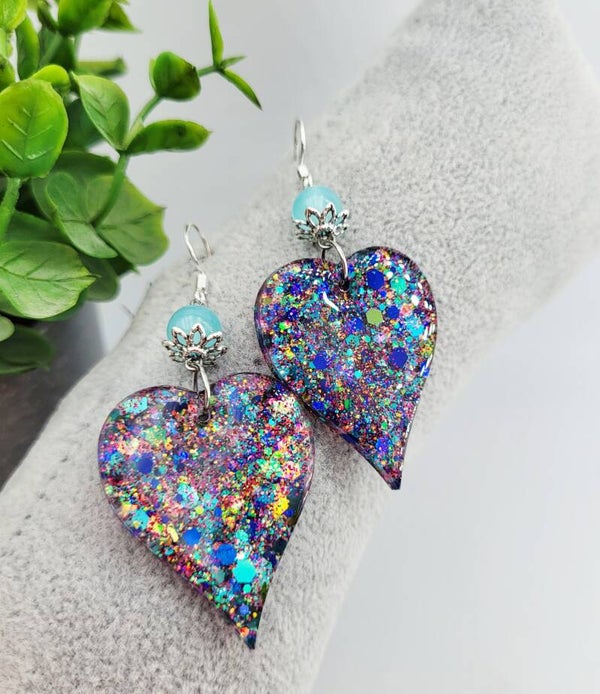 Boucles " Cœurs pailletés "