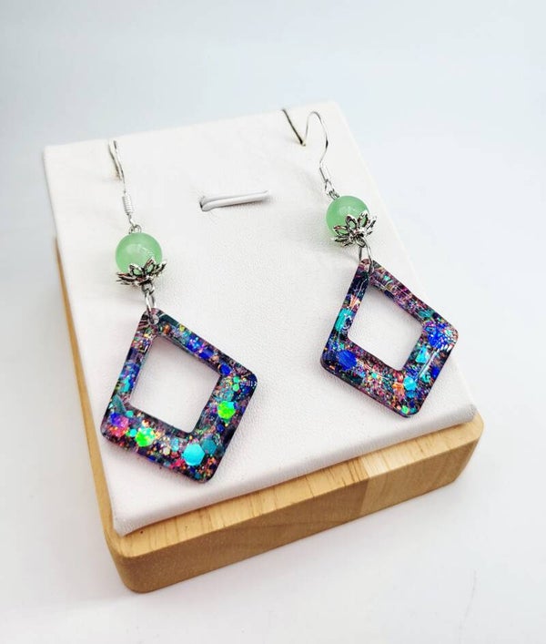 Boucles " Losanges pailletés "