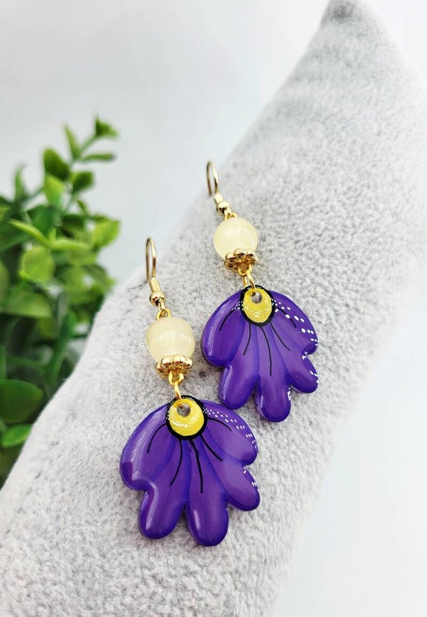 Boucles " Fleurs mauves "
