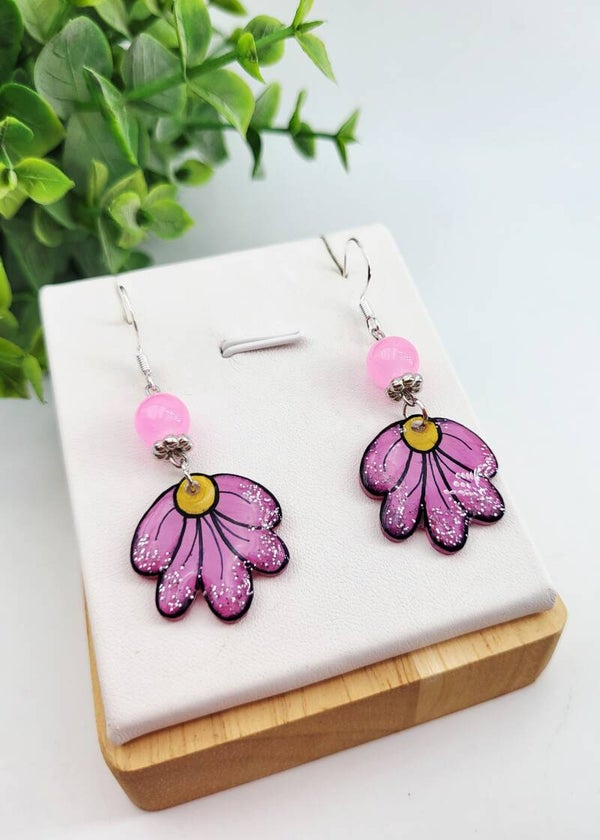 Boucles " Fleurs roses "