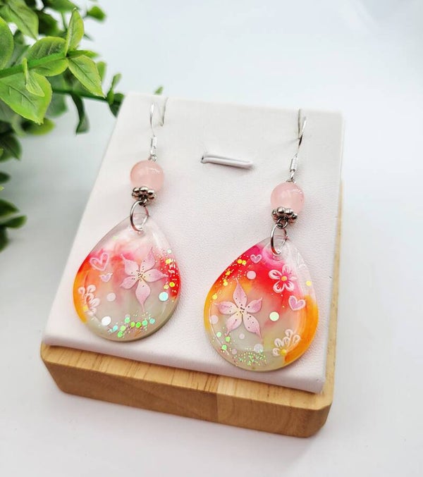 Boucles " Gouttes fleuries "