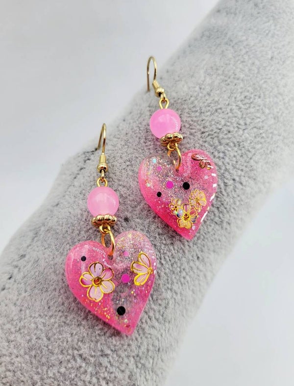 Boucles " Cœurs roses "