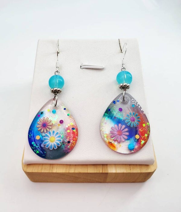Boucles " Gouttes fleuries "