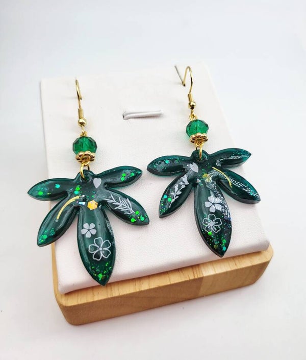 Boucles " Feuilles vert profond "