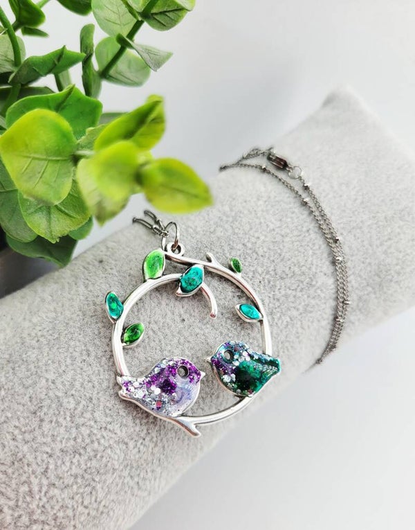 Collier " Couple d'oiseaux "