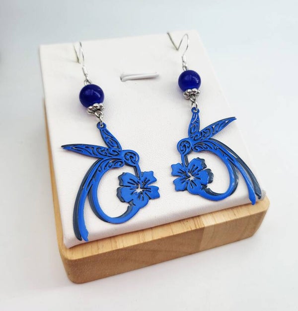 Boucles " Colibris bleus "
