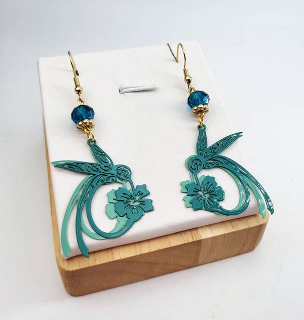 Boucles " Colibris émeraude "