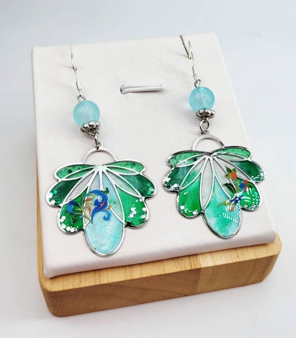 Boucles " Feuilles en transparence "