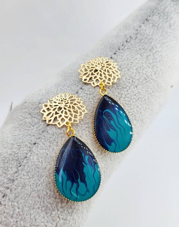 Boucles " Chics turquoises "