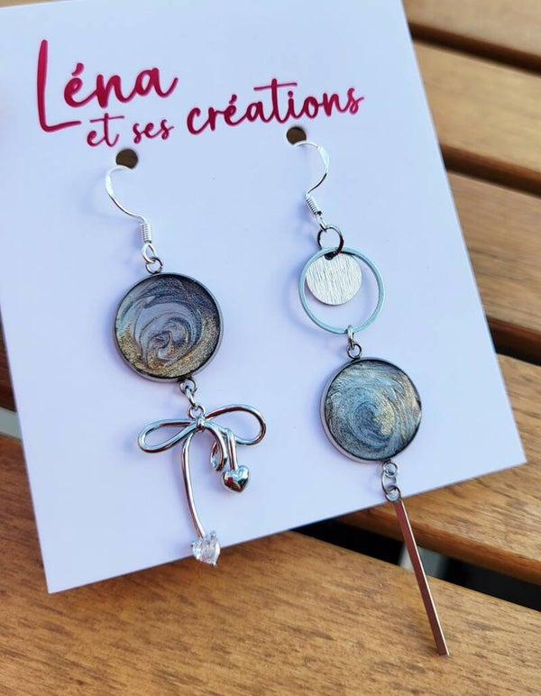Boucles " Argent nacré"