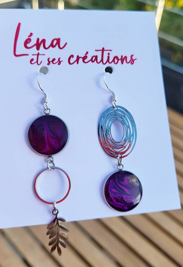 Boucles " Feuille violette"