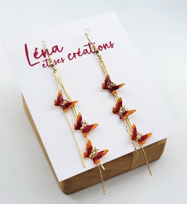Boucles " Butterfly rose orange"