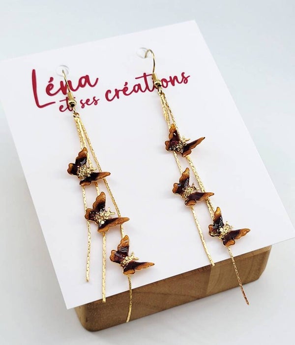 Boucles " Butterfly brun doré "