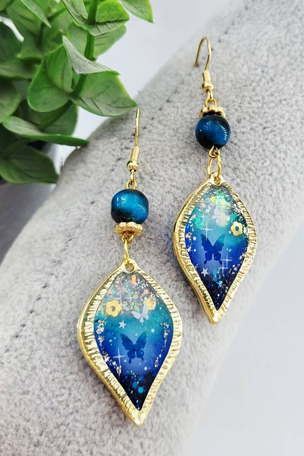 Boucles " Papillons bleus"