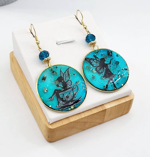 Boucles " Féerie turquoise "