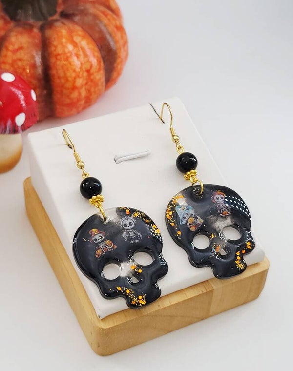 Boucles " Tête de mort noire "