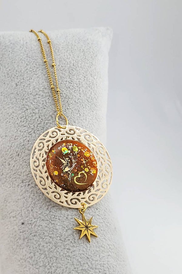 Collier " Fée dorée étoilée "