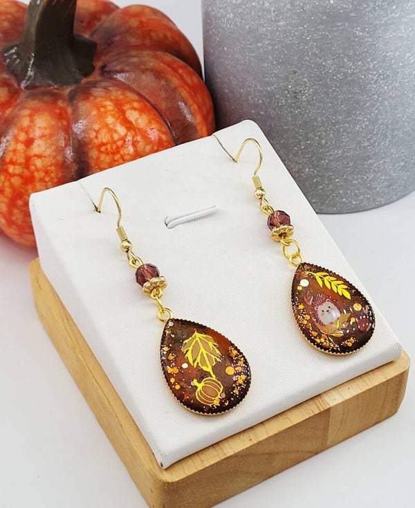 Boucles " Hérisson et sa Citrouille"
