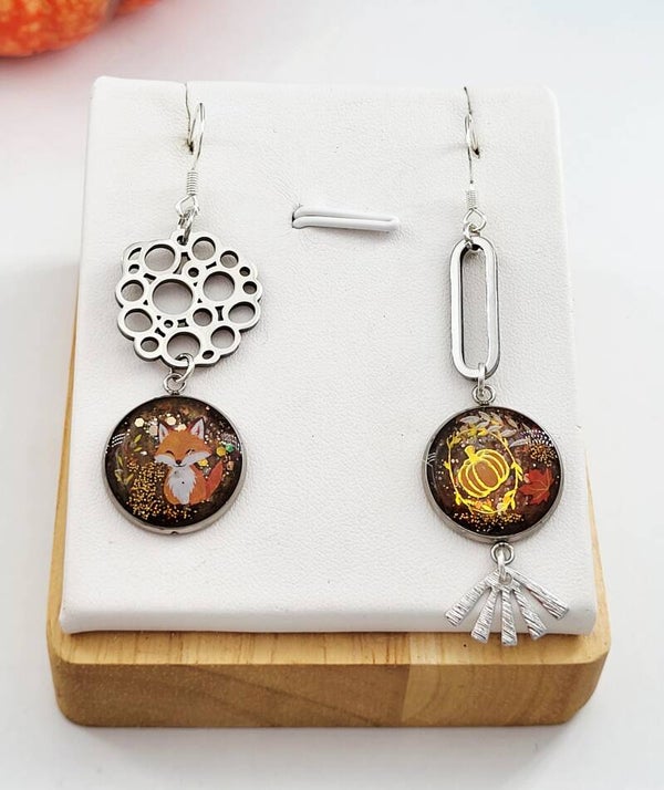 Boucles " Le renard et ses petites Citrouilles "