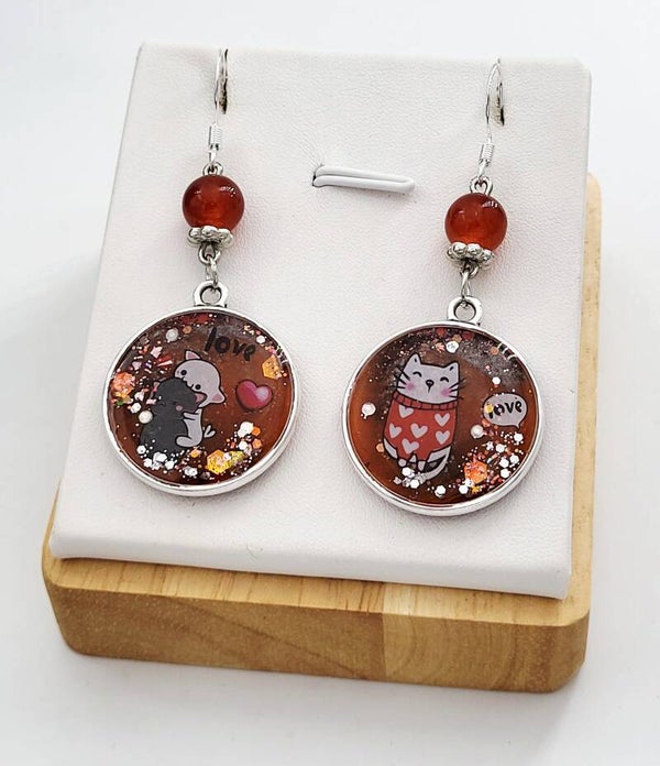 Boucles " chats d'amour "