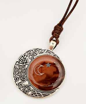 Collier pleine lune brun