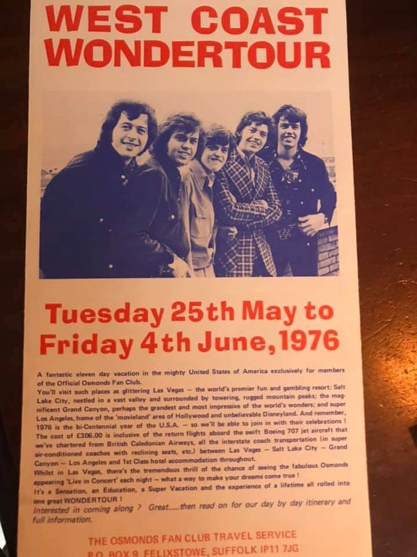 Osmonds wondertour form