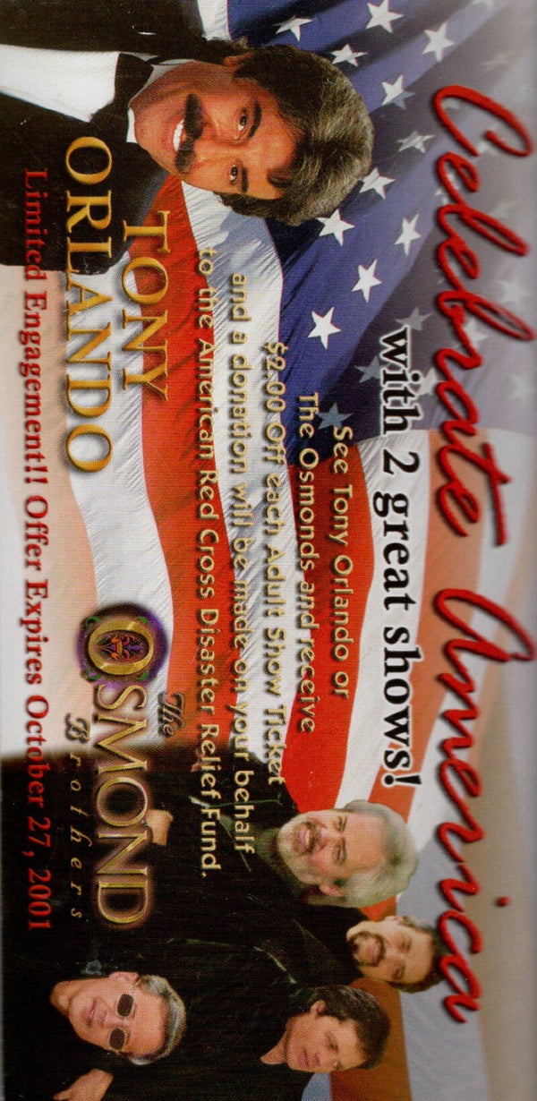The Osmond brothers flyer/coupon