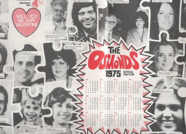 Osmonds poster calendar 1975